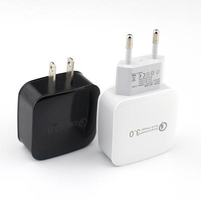 China 2018 Newest EU/US plug-in type fast charge Qc3.0 USB wall adapter for sale