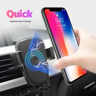 China New Technology Blue Light Wireless Car Charger Holder Air Vent Car Wireless Charging Holder for sale