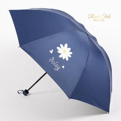 China Modern happy swan branded 2021 new 42 inch parosal umbrella cheap custom 3 times manual umbrella for sale