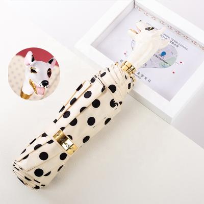 China Real Morden Star Luxury Brand Luxury RST Fold Umbrella For Lady Special Dog Handle Animal Umbrella for sale