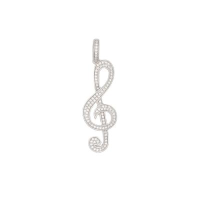 China Fashion Hip Hop New Design Hip Hop Outlet Zircon Pendant Custom Iced Out Music Note Pendant for sale