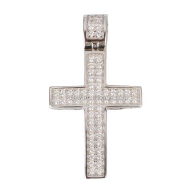 China Custom Hiphop Personality Men's Classic Cross Pendant Necklace Pendant 925 Silvericed Out Cross Pendant for sale