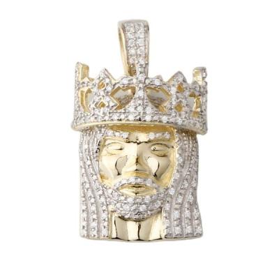 China Hiphop 14K Gold Plated Design 3D Lab Small Hip Hop Diamonds Iced Out Jesus Pendant For Women for sale