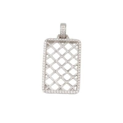 China Special Hiphop Amazon Hit Design CZ Gold Plated Hip Hop Brass Silver Jewelry Square 925 Street Pendant Style for sale