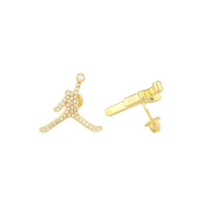 China Hiphop 2022 Best Gift Jewelry Earrings Hip Hop Style Club Hip Hop Jordan 18K Gold Plated Earrings for sale