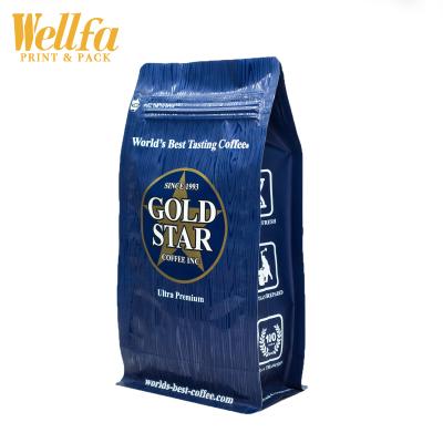 China High Barrier Flat Bottom Bag Moisture Proof Packaging For 500g Ground Coffee for sale