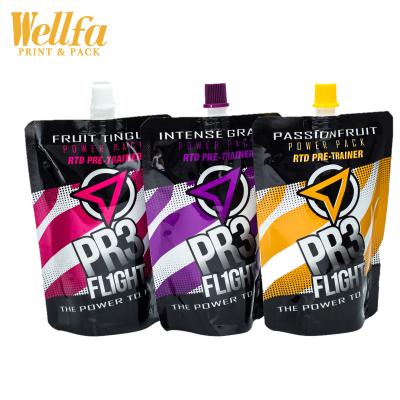 China Liquid Energy Drinks Packaging Security Resealable Spout Pouch Custom Printing Pouch for sale