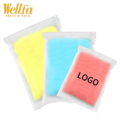 China Recyclable OEM Custom PVC Printed Frosted Zip Lock Tote Bag For Clothing Zip Bag for sale