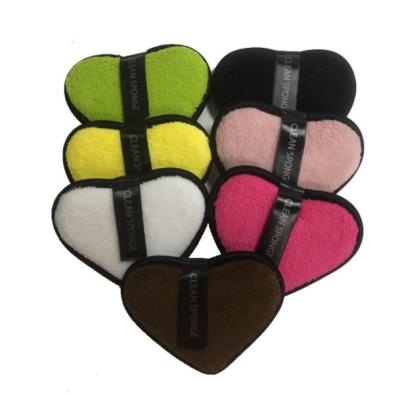 China Popular Reusable Makeup Facial Remover Color Face Make Up Remover Pads Heart Shape Makeup Remover Pad for sale