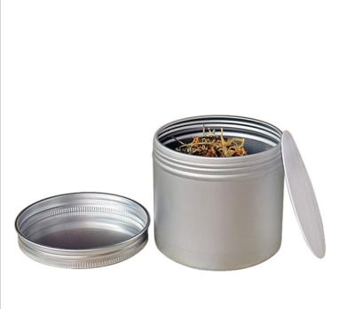 China Personal Care 200g 250g 300g 1000g 1L Silver Aluminum Tins For Tea Packing With Screw Lid for sale