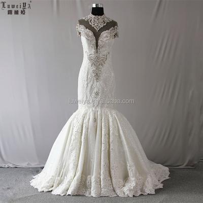 China Anti-Static Mermaid Lace Wedding Dress French Bridal Strapless Bride Wedding Dress Plus Size Summer Dresses Muslim Abaya for sale