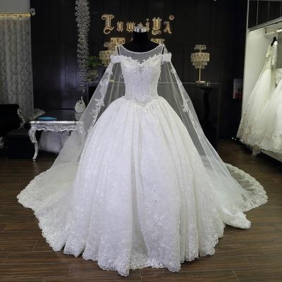 China LUWEIYA New Style Anti-Static Ball Gown Wedding Dress Lace Wedding Dress For Bridal Gown Wedding Dresses for sale