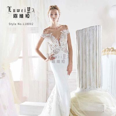 China LUWEIYA Formal Dress V Neckline Wedding Dress Anti-Static Sexy Wedding Developed Deep Mermaid for sale