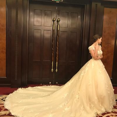 China LUWEIYA sexy wedding dress Vestido de casamento de luweiya wedding dress anti-static bridal gown with crystals for sale