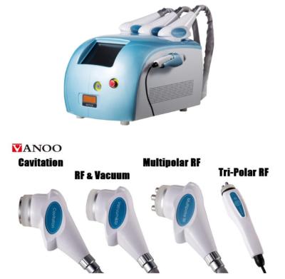 China Máquina portátil azul 4 do emagrecimento do corpo do RF da cavitação em 1 máquina da perda de peso corporal de 4 Handpiece à venda