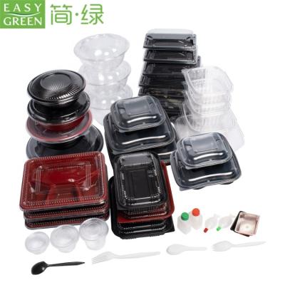 China Modern Easy Green Disposable Plastic Food Grade Food Packaging Tableware Sets for sale