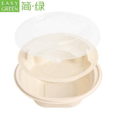 China Eco-friendly Easy Green Biodegradable Disposable Cornstarch Cornstarch Salad Soup Bowl With Lid OG-800 for sale