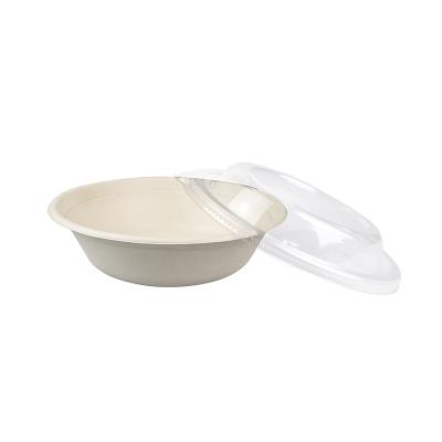 China 100% Food Grade Food Grade Disposable Easy Green Natural Biodegradable Pulp 32oz Round Bowls With Lid EG. - 32 for sale