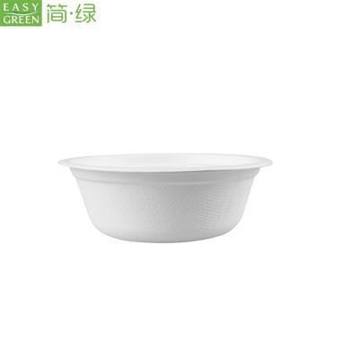 China Easy Round 500ml Green Disposable Tableware Container Ramen Recycled Pulp Custom Food Bowls for sale