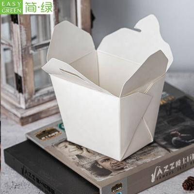 China 16oz Disposable Paper Noodle Box Disposable Chinese Take Out Box With Handle for sale