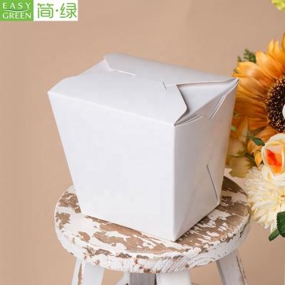 China Disposable Disposable Take Away White Chinese Food Kraft Paper Noodle Boxes for sale