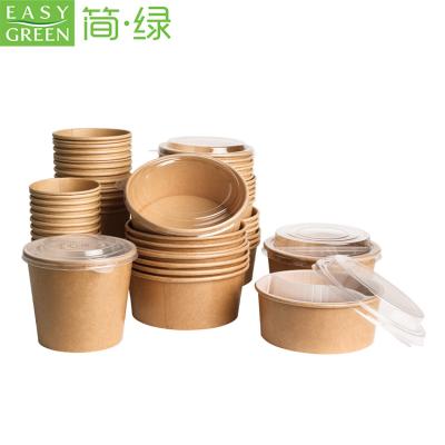 China Brown Custom White Disposable Easy Bowl Cup Disposable Fast Food Lunch Box Eco Friendly Kraft Paper Packaging for sale