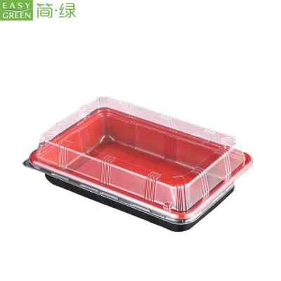 China Recycled Tiffin Easy Green Microwavable Plastic Carrier Container Materials Fast Food Thermal Lunch Box With Fog Cover for sale