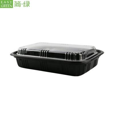 China Disposable Easy Green PP Bento Box Microwavable Black Disposable for sale