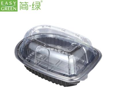 China Recyclable Easy Green Take Away Disposable Microwavable Food Container PP Roast Chicken Plastic Box for sale