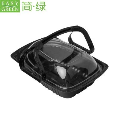 China Recyclable Easy Green Disposable PP Plastic Deli Roast Chicken Box for sale