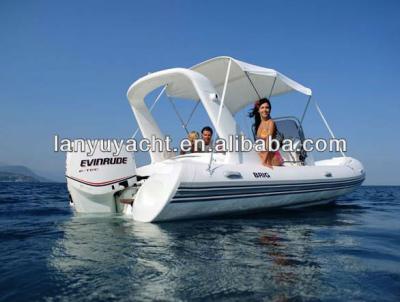 China Hot Selling CE Fiberglass 520 Double Fiberglass Hull Inflatable Boat High Quality PVC or Hypalon RIB for sale