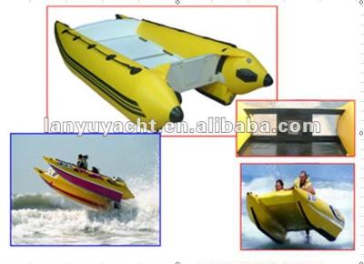 China Hypalon PVC or CE Inflatable Catamaran Boat for sale