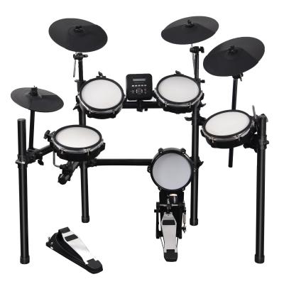 China Professional 0-5 Pedal Double Drum Drum Kit 5 Drums 4 Cymbals Reverb Type Electronic Percussion Drumset for sale