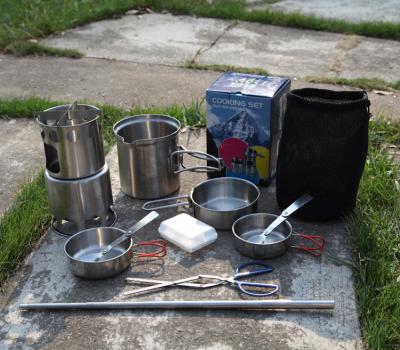 China TZ-10 Stainless Steel Outdoor Portable Camping Cooking Set TZ-10 for sale