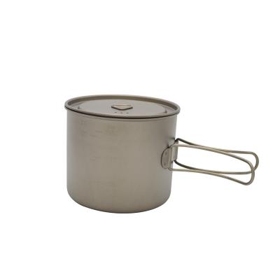 China Cooking Food Tools TPJ-10A Handle Portable Foldable Outdoor Camping Picnic Pure Titanium Pot for sale