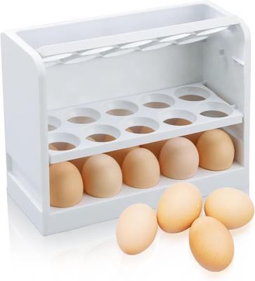 China Modern Hot Product 30 Count Plastic Egg Carton Reusable Egg Organizer for Refrigerator Door Kitchen Countertop Egg Storage Container for sale