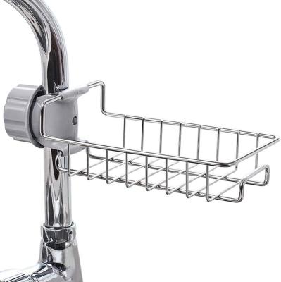 China Stocked Hot Sale Stainless Steel Storage Rack for Sponge Bathroom Shower Shelf for Shampoo Kitchen Faucet Rack Sponge Holder for sale