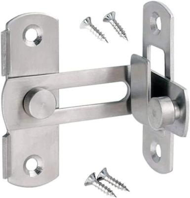 China Door Lock Hot Sales 90 Degree Stainless Steel Latch Safety Sliding Barn Door Lock Right Angle Curved Door Buckle Flip Door Sliding Latch for sale