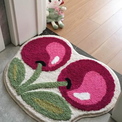 China Stocked Best sale Anti-Skid Kitchen Rug Cute Fruit Shaped  Bathroom Rug Absorbent Shower Rug Washable Foot Mat Home Decorative Mat for sale