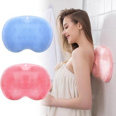 China Stocked Hot Sale Silicone Rub Back Brush Bathroom Massage Shower Mat with Sucker Bath Massage Foot Exfoliating Brush Pad for sale