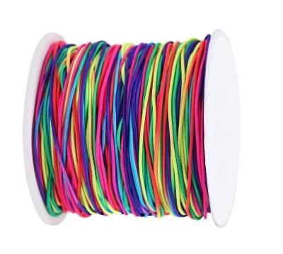 China Making Jewelry Necklaces Beading and Crafts Wholesale 1mm Colorful Elastic Cord Beading Cord Stretchy Rainbow Elastic String for sale