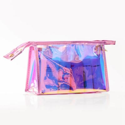 China Hot Selling Zipper Fashion PVC Cosmetic Make Up Bag With Zipper For Women for sale