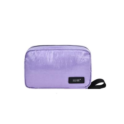 China Hot Selling Crochet Synthetic Leather Colorful Cosmetic Bag With Portable Crochet Ladies Make Up Bag for sale