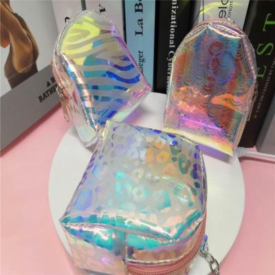 China New Creative Daily Life Coin Purse Transparent School Bag Twinkle Laser Student Key Fairy Wallet for sale