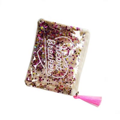 China Hot Selling INS Glitter Ladies Portable Sparkle Sequined Wallet Sparkle Zipper Sequined Coin Purse For Girl for sale