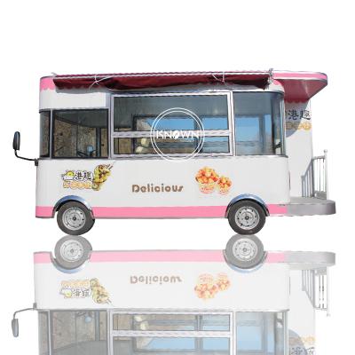 China Vegetable processing factory rose food truck with mobile railing rose street truck food truck selling kiosk cart for sale for sale