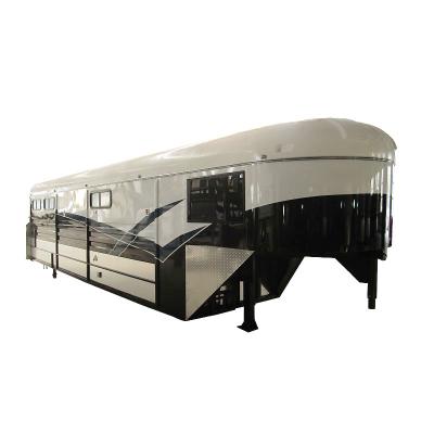 China Other Trailers 4 Gooseneck Horse Trailer With Galvanized Luxury Quarter Life Horse Transport Trailers With CE ISO for sale