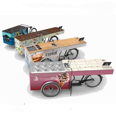 China Electric Cargo Reverse Riding Flower Peddling Cargo Bike Teppanyaki Cycling Trolley Mobile Street Snacks Sales Tricycle for sale