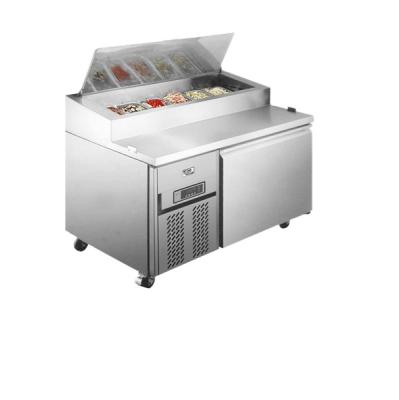 China Single-temperature refrigerated electric salad bar restaurant working bench for sale