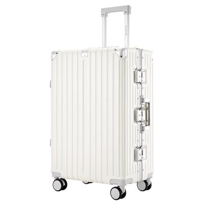 China ABS Manufacturer Luxury Aluminium Frame Abs+pc Suitcase Business Airport Metal Trolley Luggage with Tsa Lock for sale